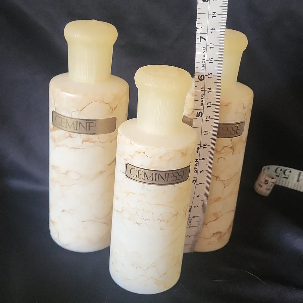 Vintage Antique Max Factor Geminesse Glass Display Bottles